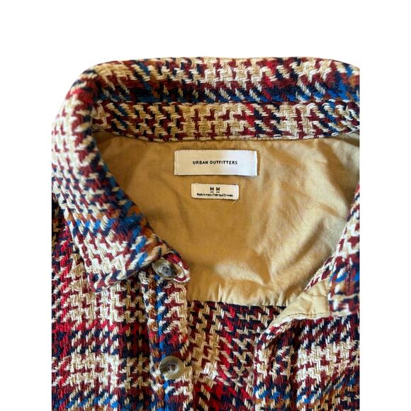 Urban Outfitters Men’s Plaid Knit Shacket Size M | Button Front Fall Overshirt - Picture 5 of 8